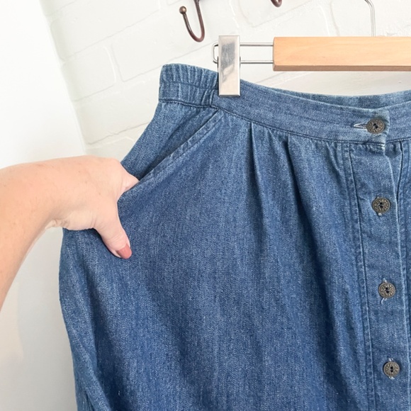 Denim Blue Button-Front Skirt - Picture 5 of 12